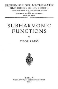 Subharmonic functions