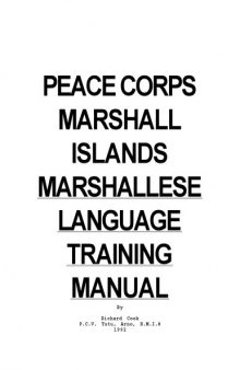 Peace Corp Marshallese Language Training Manual
