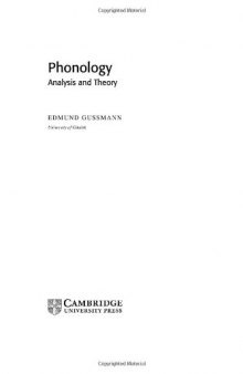 Phonology: Analysis and Theory (Cambridge Textbooks in Linguistics)