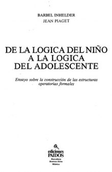 De la lógica del niño a la lógica del adolescente