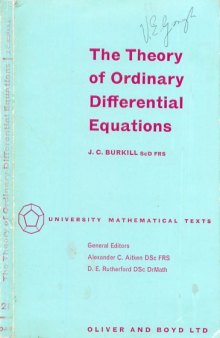 Theory of Ordinary Differential Equations (Univ. Math. Texts)