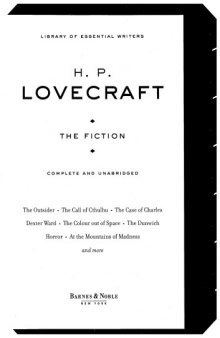 H.P. Lovecraft: The Fiction