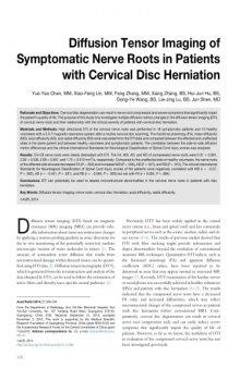 Diffusion Tensor Imaging of Symptomatic Nerve Roots in Patients with Cervical Disc Herniation