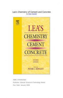 Lea's Chemistry of Cement and Concrete, Fourth Edition