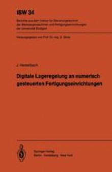 Digitale Lageregelung an numerisch gesteuerten Fertigungseinrichtungen