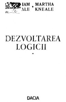 Dezvoltarea logicii, vol. 1