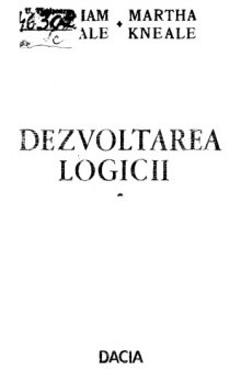 Dezvoltarea logicii, vol. 1