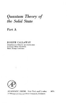 Quantum theory of the solid state