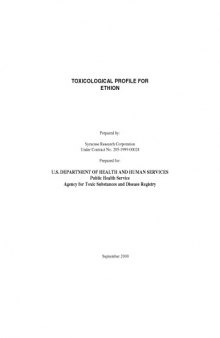 Toxicological profiles - Ethion