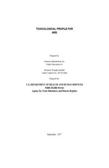 Toxicological profiles - Hmx
