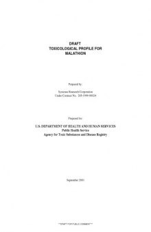 Toxicological profiles - Malathion