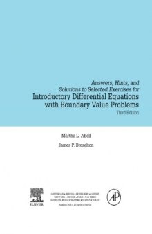 Introductory Differential Equations : with Boundary Value Problems, Student Solutions Manual (e-only)