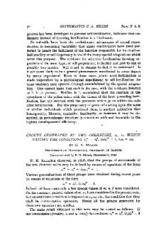 Groups Generated by Two Operators, s1, s2, Which Satisfy the Conditions s1m = s2n, (s1s2)k = I, s1s2