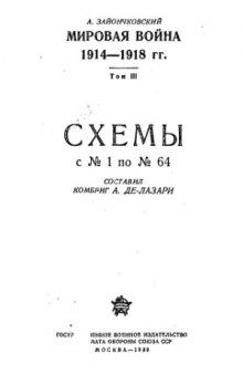 Мировая война 1914 — 1918 гг. Схемы