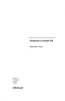 Oracle 9i Introduction to SQL Part II