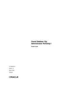 Oracle Database 10g Administration Workshop