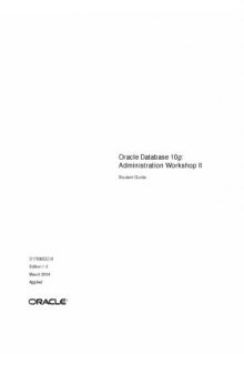 Oracle Database 10g Administration Workshop