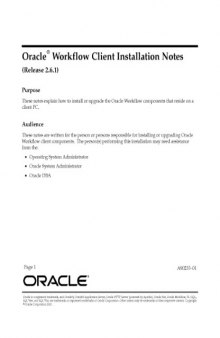 Oracle Workflow Client Installation Notes (Part No. A90235-01) (Release 2.6.1)