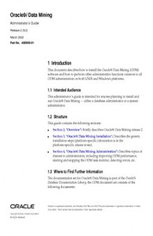 Oracle9i Data Mining