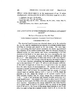 The Additivity of the Energies of Normal Covalent Bonds