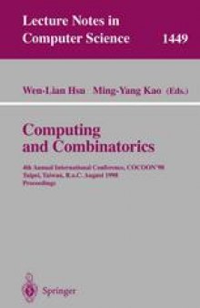 Computing and Combinatorics: 4th Annual International Conference COCOON’98 Taipei, Taiwan, R.o.C., August 12–14, 1998 Proceedings