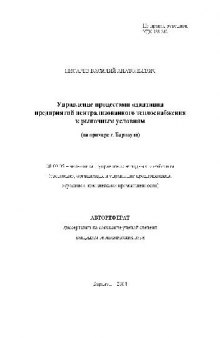 Управление процессами адаптации предприятий централизованного теплоснабжения(Автореферат)