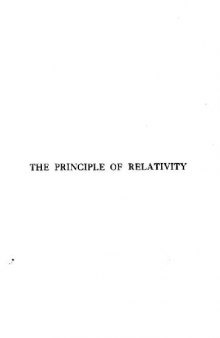 The principle of relativity;: A collection of original memoirs on the special and general theory of relativity,