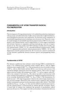 Fundamentals of Atom Transfer Radical Polymerization