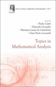 Topics in Mathematical Analysis  (Series on Analysis, Applications and Computation)