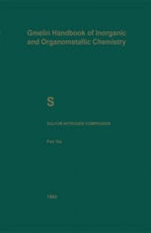 S Sulfur-Nitrogen Compounds: Part 10a: Compounds with Sulfur of Oxidation Number II