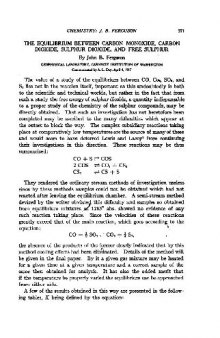 The Equilibrium Between Carbon Monoxide, Carbon Dioxide, Sulfur Dioxide, and Free Sulfur