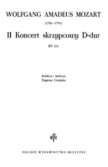 Концерт для скрипки с оркестром No.2 (D-dur), KV.211 W.A.Mozart-Concerto No.2 in D-Dur KV.211-Clavier