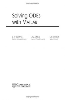 Solving ODEs with MATLAB