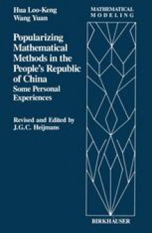 Popularizing Mathematical Methods in the People’s Republic of China: Some Personal Experiences