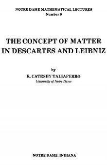 The concept of matter in Descartes and Leibniz