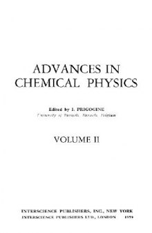Advances in Chemical Physics, Vol.2 (Interscience 1958)