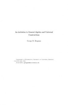 An invitation to general algebra and universal constructions