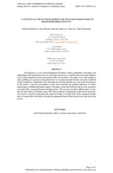 A CONCEPTUAL CIRCUIT DEVELOPMENT FOR GOLD PROCESSING BASED ON BROMINE/BROMIDE LIXIVIANT