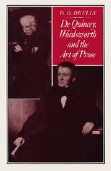 De Quincey, Wordsworth and the Art of Prose