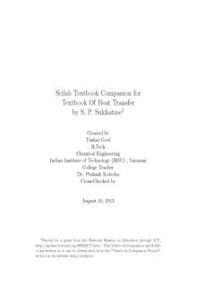 Scilab Companion for Textbook of Heat transfer S P Sukhatme