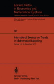 International Seminar on Trends in Mathematical Modelling: Venice, 13–18 December 1971