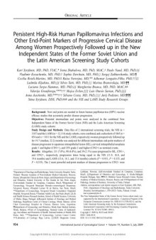 Persistent High-Risk Human Papillomavirus Infections and Other End-Point Markers of Progressive Cervical Disease Among Women Prospectively Followed up in the New Independent States of the Former Soviet Union and the Latin American Screening Study Cohorts