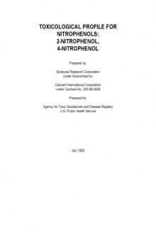 Toxicological profiles - Nitrophenols