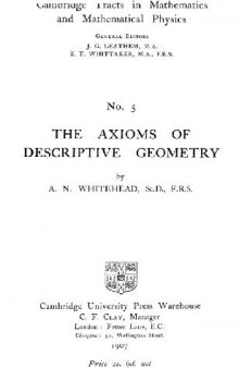 The axioms of descriptive geometry