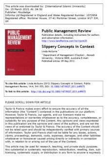 Slippery Concepts in Context Relationship marketing and public services