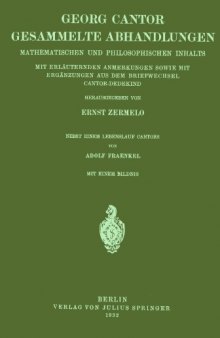 Gesammelte Abhandlungen mathematischen und philosophischen Inhalts