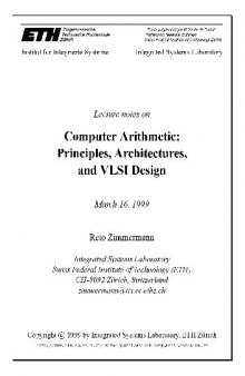 Computer arithmetic.Principles,architectures,and VLSI design