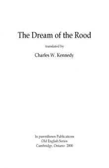 The Dream of the Rood, translated by Charles W. Kennedy