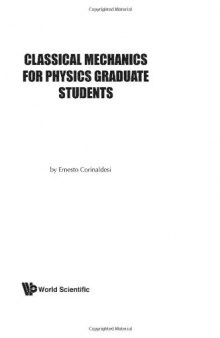 Classical mechanics for physics graduate students