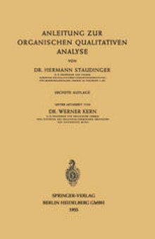 Anleitung zur Organischen Qualitativen Analyse